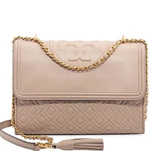 Tory Burch Fleming convertible shoulder strap bag, desert dune color